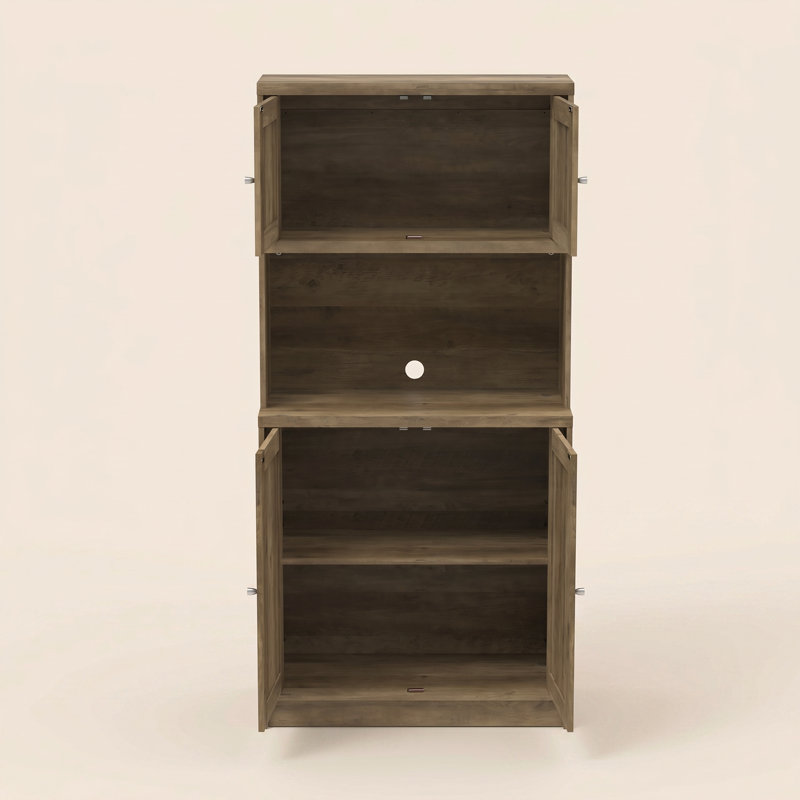 Arrastia 4 Door Kitchen Pantry With Microwave Shelf