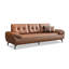 Causeuse coussin orange en cuir véritable