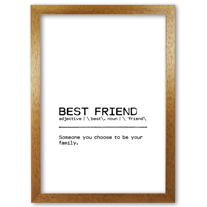 Best Friend Family - Print, 85 cm H x 60 cm W x 5 cm D, Honey Oak Frame
