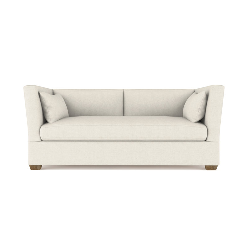Canapé Rivington, Albâtre de lin à tissage carré, H 31 po x l 84 po x P 41 po, Patiné