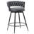 24" Counter Height Bar Stools Set of 4 - 360° Swivel with Suede Fabric & Modern Woven Design, Backrest & Footrest for Kitchen Cafe Pub-2080452585