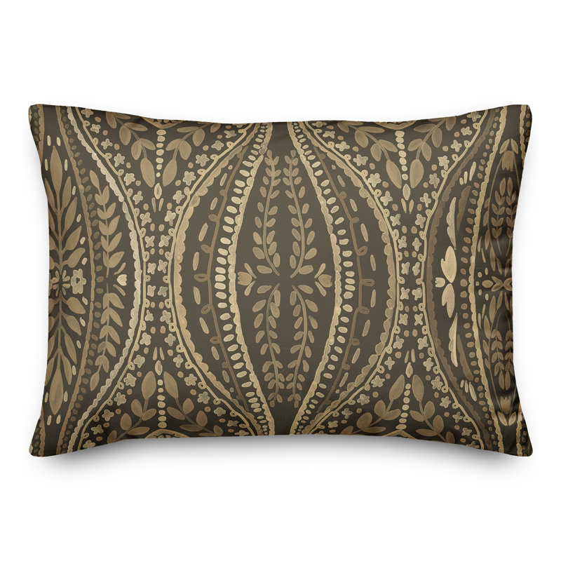 Housse et insert de coussin d'extérieur Juan, Brown, Floral 7
