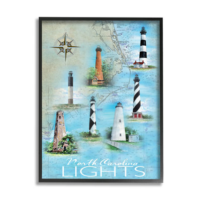 " North Carolina Lighthouses Map " by Erica Christopher