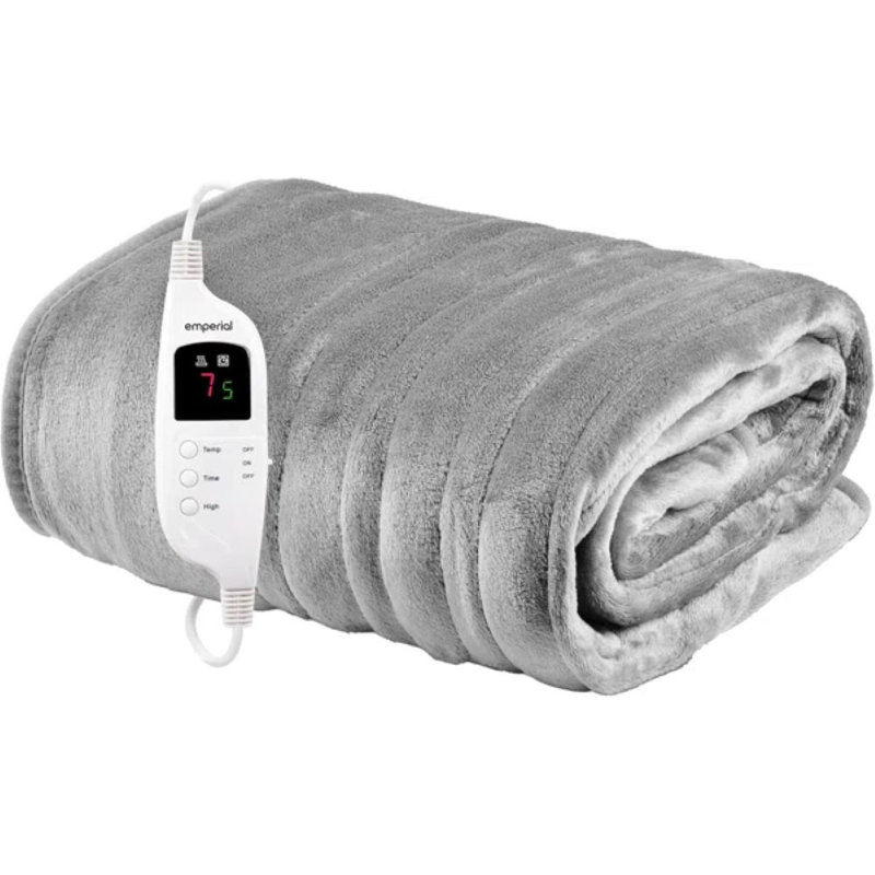 Emperial Heated Throw - Electric Heated Blanket, Machine Washable Soft Fleece with Digital Remote, Timer & 9 Heat Settings - Navy
