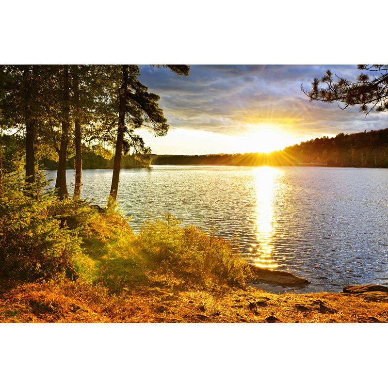 Sunset Over Lake by Elenathewise - Wrapped Canvas Print, 30cm H x 46cm W x 3.8cm D