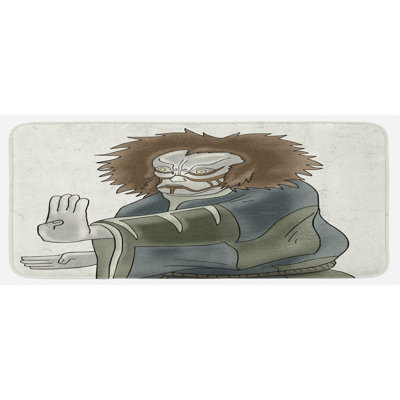 Global Inspired Solid Color Polyester Kitchen Mat