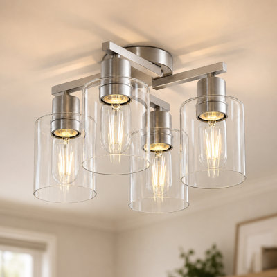 Lustre encastré moderne à 4 lumières avec variateur