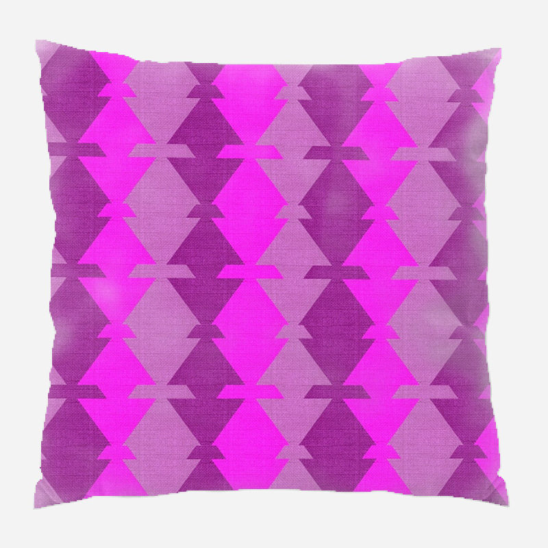 Fabric Geometric Microsuede Reversible Throw Pillow