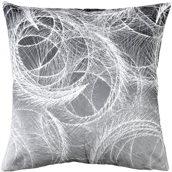 Abstract Reversible Throw Pillow, Gray