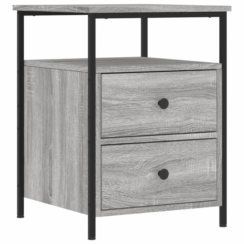 Dura 44cm W Iron Bedside Table, Grey Sonoma