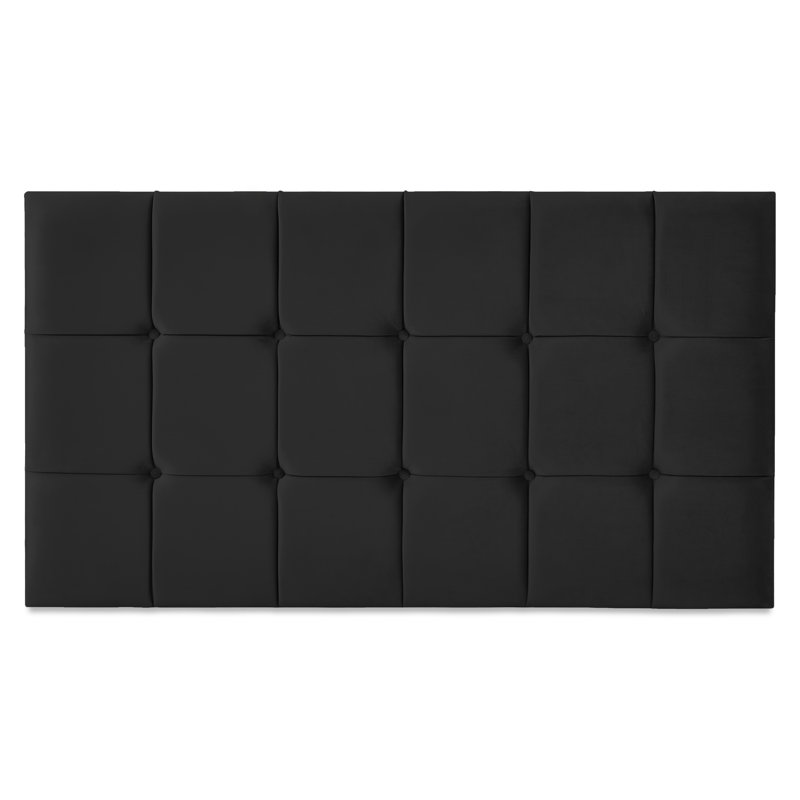 Brickey Upholstered Headboard, Black, Double (4'6)