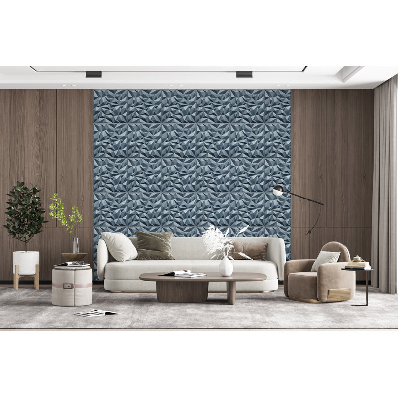 Panneau mural 3D 19,7 po x 19,7 po Falkirk Ross (paquet de 5), Argent brillant