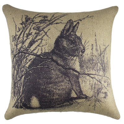 Rabbit Jute / Sisal Reversible Throw Pillow