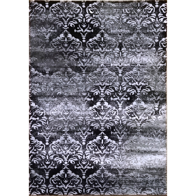 Tapis à motif géométrique noir Godley, Rectangle 10 pi x 13 pi