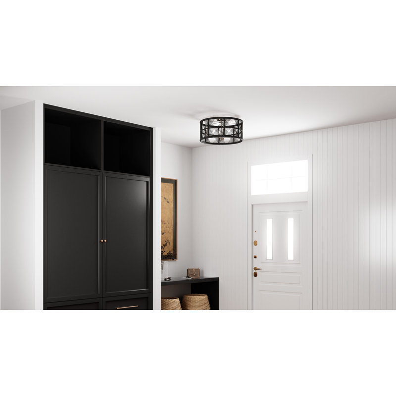 Plafonnier semi-encastré 5 lumières Axford, Nickel, Noir, noir, noir, noir