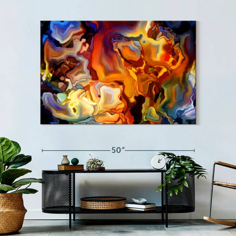 Abstract Stained Glass Canvas Print, 51" H x 34" W x 1.25" D