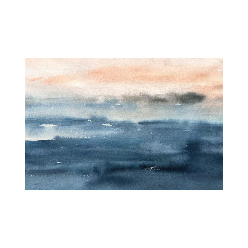 «Lake Sunrise» par Carol Robinson - reproduction, H 26 po x l 40 po x 1,5 po, Toile tendue, Pas de tapis