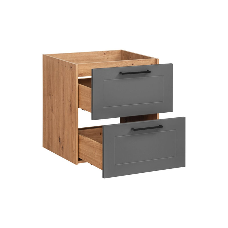 Eoghainn 60cm Single Bathroom Vanity Base Only in Grey/Brown, Grey