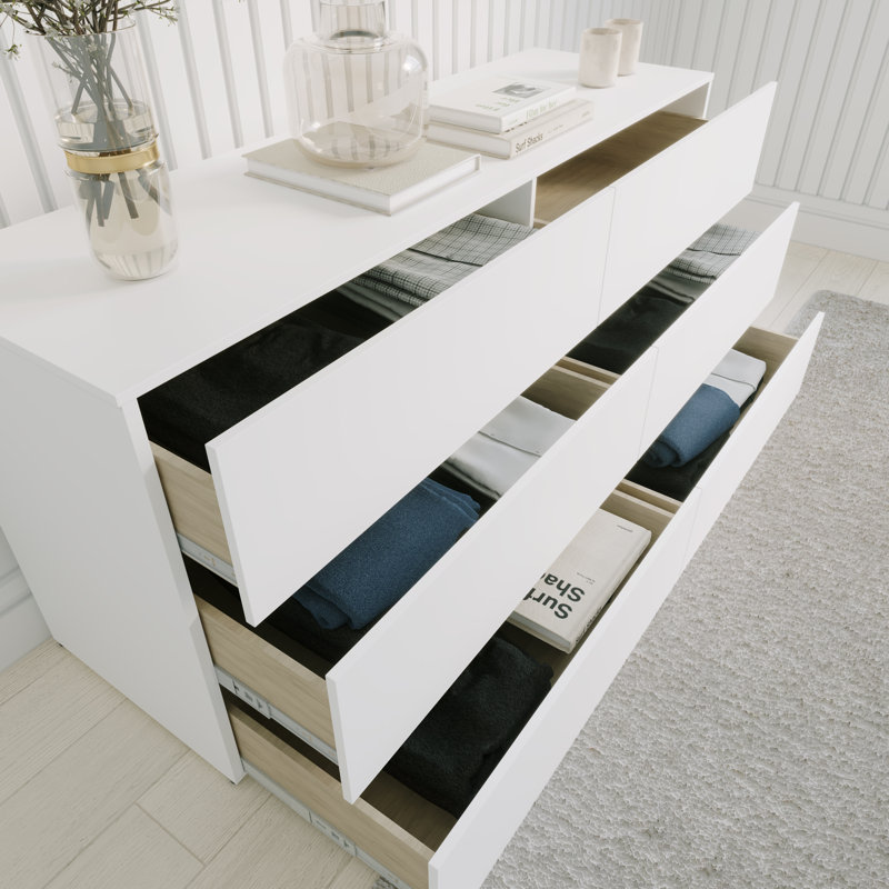 Hansmartin 59'' W 6 - Drawer Dresser, White
