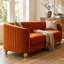 Modern Velvet Sofa with Gold Legs and Removable Seat Cover-475323773