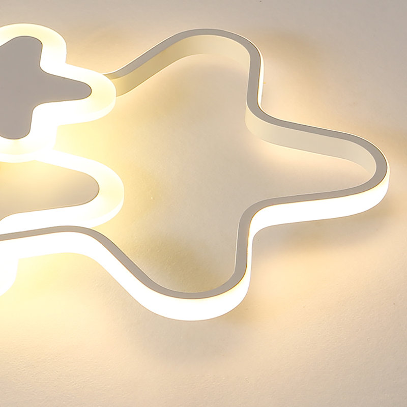 3 - Light Dimming LED Flush Mount Star Shape