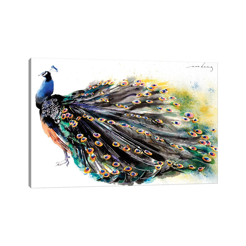 Peacock Splendour I by Soo Beng Lim - Wrapped Canvas Painting, 101.6 cm H x 66.04 cm W x 1.91 cm D