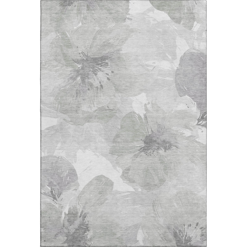Premium Machine Washable Harjo AMF1554 Floral Rug, Rectangle 5' x 7'6"