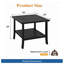 Table d'appoint d'extérieur 19 po carrée en métal noir, table de bout pour terrasse toutes saisons à 2 niveaux