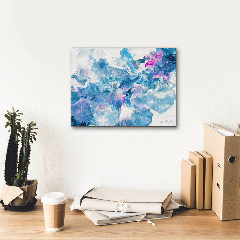  «Abstract Pouring Q» par Jean Plout, art mural sur toile, 16 po x 12 po, H 12 po x l 16 po