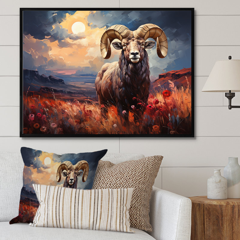 Bevyn Native American Art Pairies Spirit Framed On Canvas Print, Cadre flottant noir, H 16 po x l 32 po x P 1 po