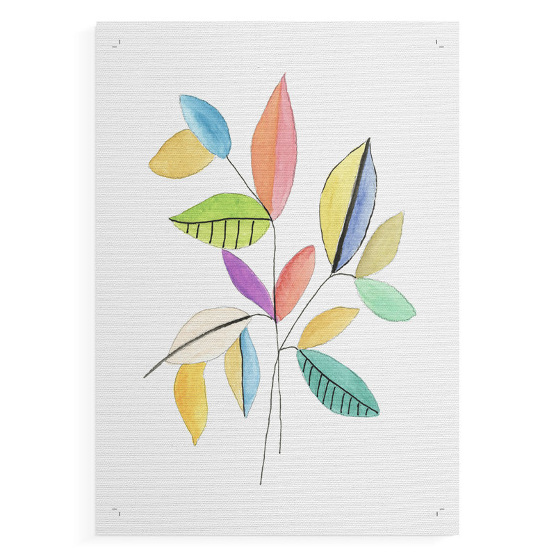 Feuilles de couleurs vives I - Impression sur toile seulement - NON-CADRE, H 18 po x l 12 po