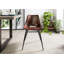 Iron Label 45cm H Genuine Leather Upholstered Metal Parsons Chair in Brown