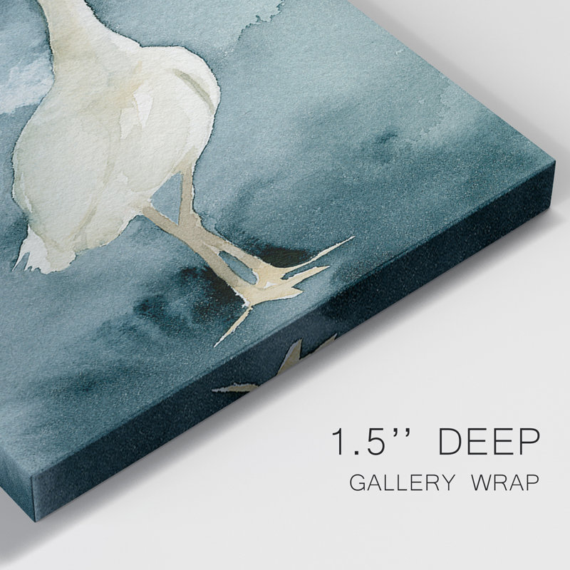 Simple Egret II - ensemble de 3 peintures sur toile tendue, H 60 po x l 120 po x P 1 po