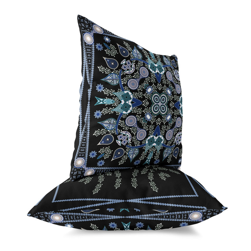 Housse et insert de coussin décoratif carré intérieur / extérieur en polyester / mélange de polyester Vine Visions