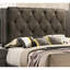 Lit pour grand lit contemporain, gris, tête de lit, structure de chambre en bois d'hévéa gris-1133642428
