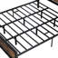Structure de lit avec tête de lit et structure de support en métal robuste, assemblage facile, sans bruit-903575058-909886799