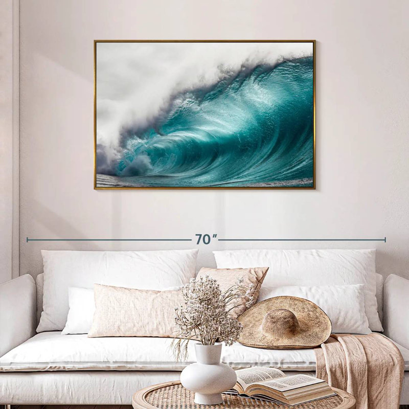 Mammoth Wave, Cadre flottant doré, 43 po x 29 po