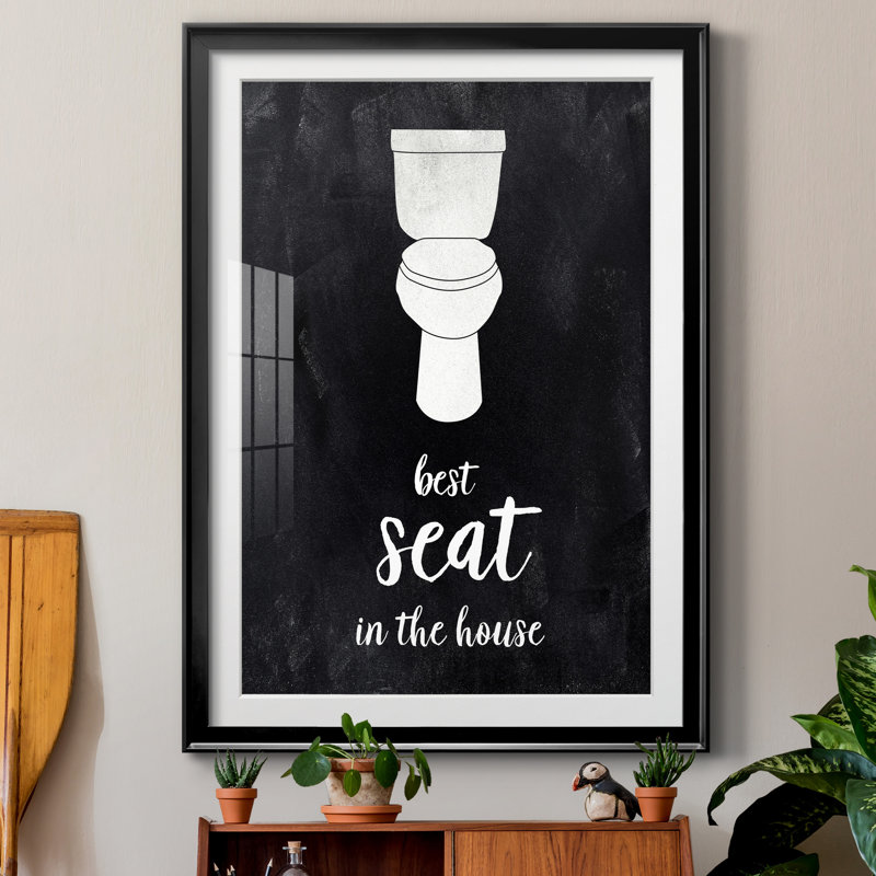 Best Seat - Reproduction d'art textuel sur papier encadré, H 30,5 po x l 42,5 po x P 1,5 po, Papier noir