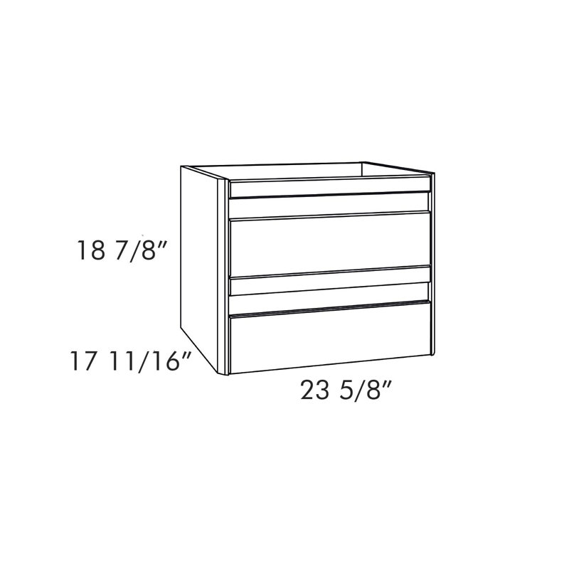 Meuble-lavabo simple 2 tiroirs DAX Venice, 24 po, vison mat, Vison mat