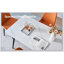 Grande table de salle à manger rectangulaire en pierre avec base en métal robuste pour les cuisines modernes, 1,6 m-619143755