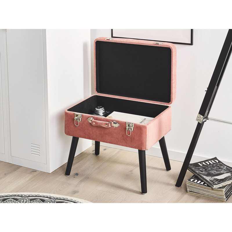 Burger Rectangle Solid Colour Ottoman with Storage, Pink