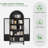 Mid-century Modern 71" Arched Storage Bookcase with Doors Storage Cabinet-2090868208