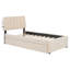 Lit plateforme tapissier simple avec lit gigogne Teddy-1788202373