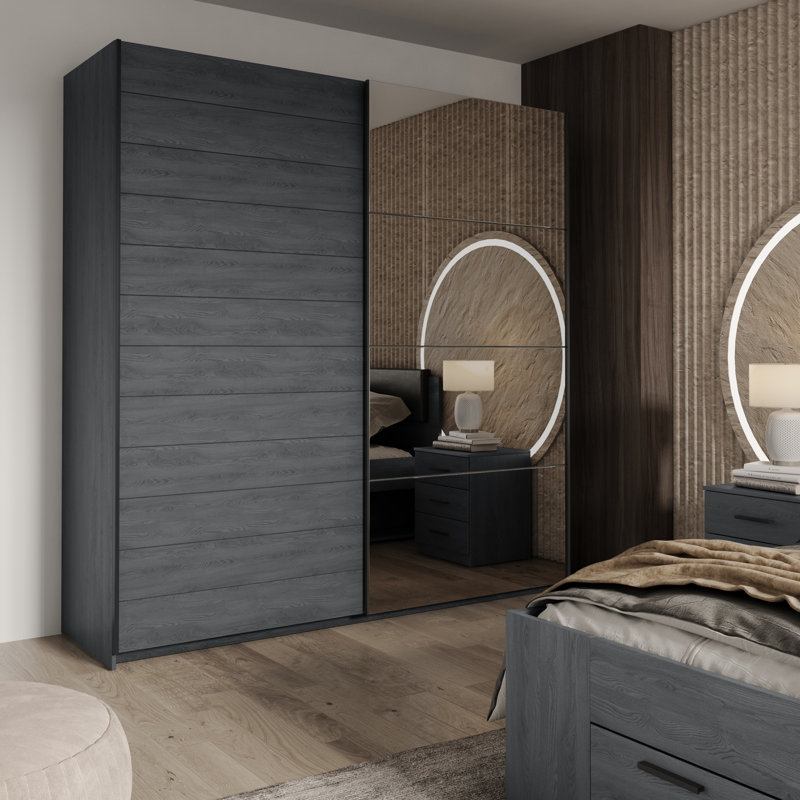 Liman 2 Door Manufactured Wood Wardrobe, 210cm H x 200cm W x 61cm D