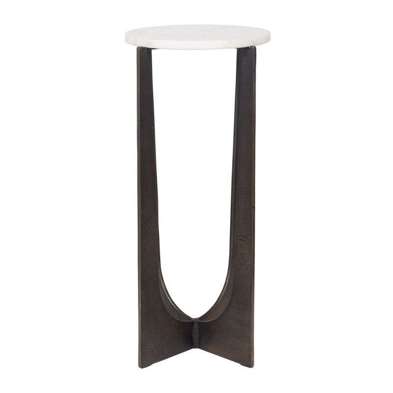  Table d'appoint en marbre blanc - table d'appoint en laiton H 24 po