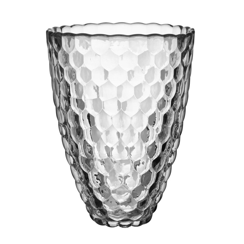 Raspberry Crystal Table Vase, 7.8" H x 6.1" W x 6.1" D, Clear