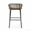 Ensemble de 2 tabourets de bar en corde tissée avec structure en métal noir