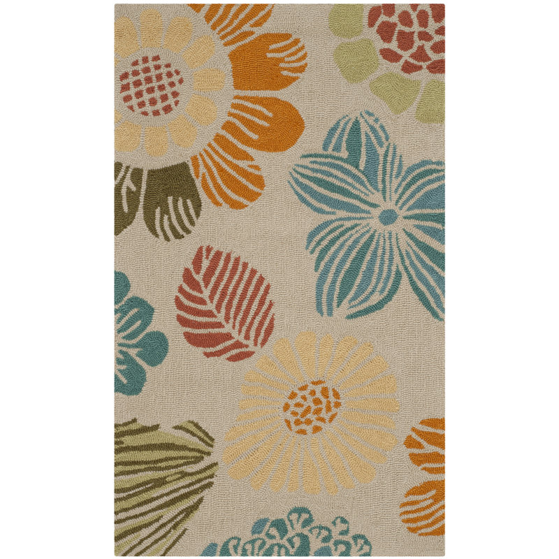 Doyle Hand Hooked Performance Floral Rug, Rectangle 2'3" x 3'9"