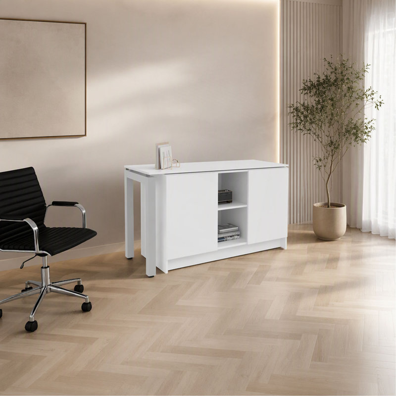 Bureau H 28,5 po, 2 portes, 5 tablettes, 2 pieds, - Bureau à domicile