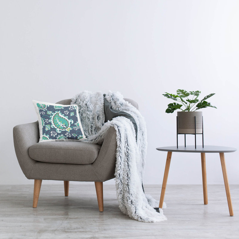 Paisley Throw Pillow, Blue